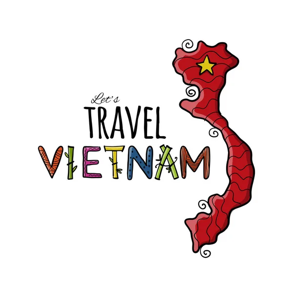 Vietnam haritası, tasarımınız için çizim — Stok Vektör