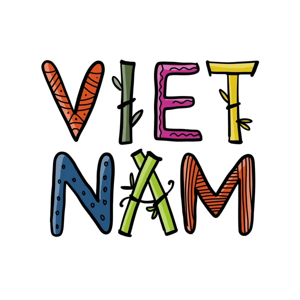 Vietnam metin logosu, tasarımınız için çizim — Stok Vektör