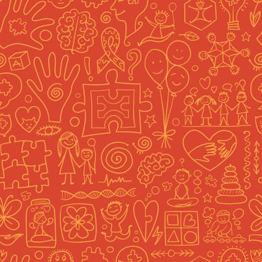 Dünya otizm farkındalık günü. Renkli yapboz tasarımı. Otizmin sembolü. Tasarımınız için kusursuz desen