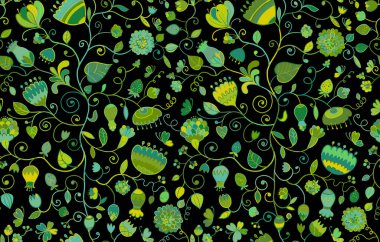 Magic Garden arka planı. Tasarımınız için kusursuz Desen