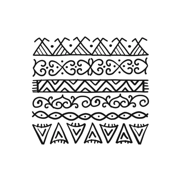 Etnisk handgjord dekoration, Folk Nordic ram för din design — Stock vektor