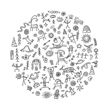 Kaya resimleri arka plan, tasarımınız için çizim