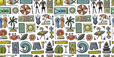 Yaz Sanat Arkaplanı. Autherntic Style. Tasarımınız için kusursuz Desen