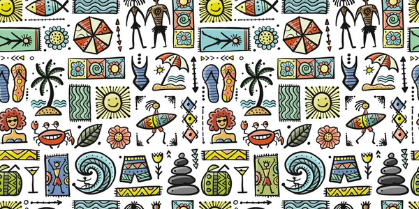 Yaz Sanat Arkaplanı. Autherntic Style. Tasarımınız için kusursuz Desen