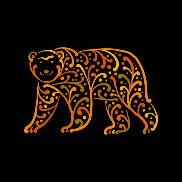 Forma de urso criativo. Desenho Ornamental — Vetor de Stock