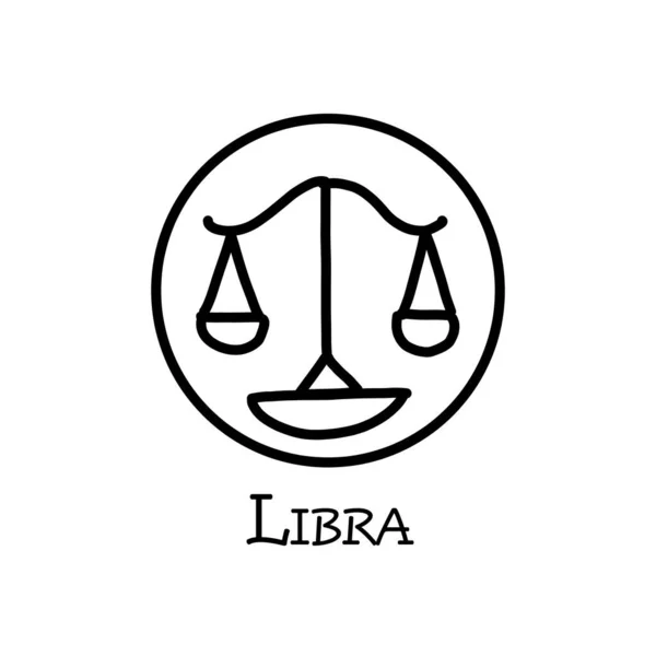 Signo zodiacal de Libra. Astrología símbolo vector ilustración — Vector de stock