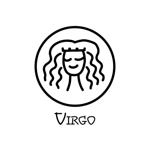 Szűz zodiákus jel elkülönítve. Asztrológiai csillagkép Virgo ikon — Stock Vector