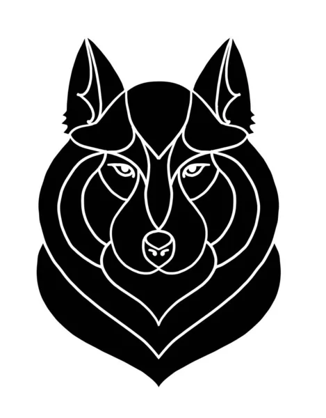Retrato de lobo, boceto para su diseño — Vector de stock