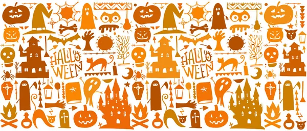 Fiesta de Halloween. Patrón sin costuras para su diseño — Archivo Imágenes Vectoriales