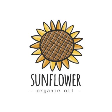 Ayçiçeği logosu tasarımı. Organik konsept