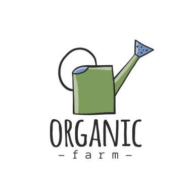 Su bidonu. Organik tarım logosu kavramı