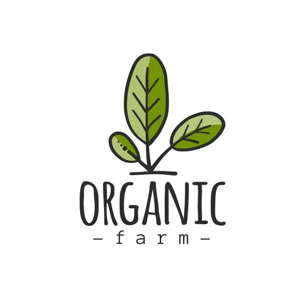 Organic farm logo design. Green ecology concept — Stock Vector