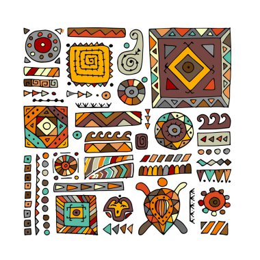 Tasarımınız için el yapımı etnik bir süs. Polinezya tarzı