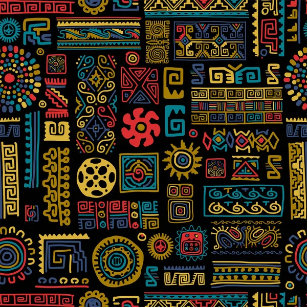 Ethnic handmade ornament, seamless pattern — Stock Vector