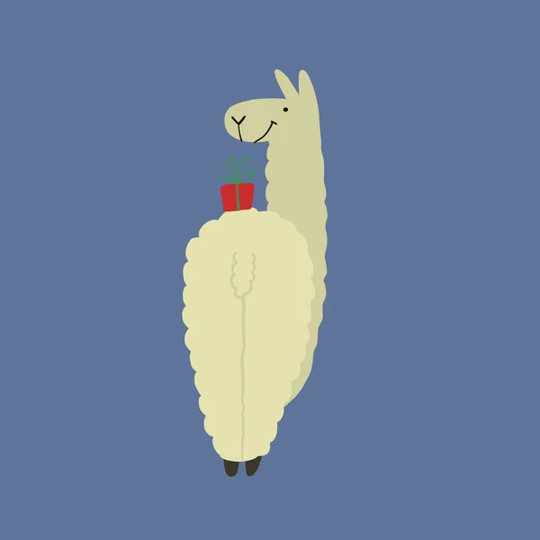 Lindo personaje de alpaca. Llama divertida para tu diseño — Archivo Imágenes Vectoriales