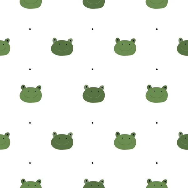 Ranas graciosas. Fondo de patrón sin costura abstracto — Vector de stock