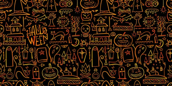 Patrón sin costuras de Halloween para su diseño — Archivo Imágenes Vectoriales