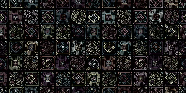 Talavera-Muster. Indischer Flickenteppich. Türkisches Ornament. Marokkanisches Fliesenmosaik. Spanische Dekoration. Ethnischer Hintergrund. Nahtloses Muster für Ihr Design — Stockvektor