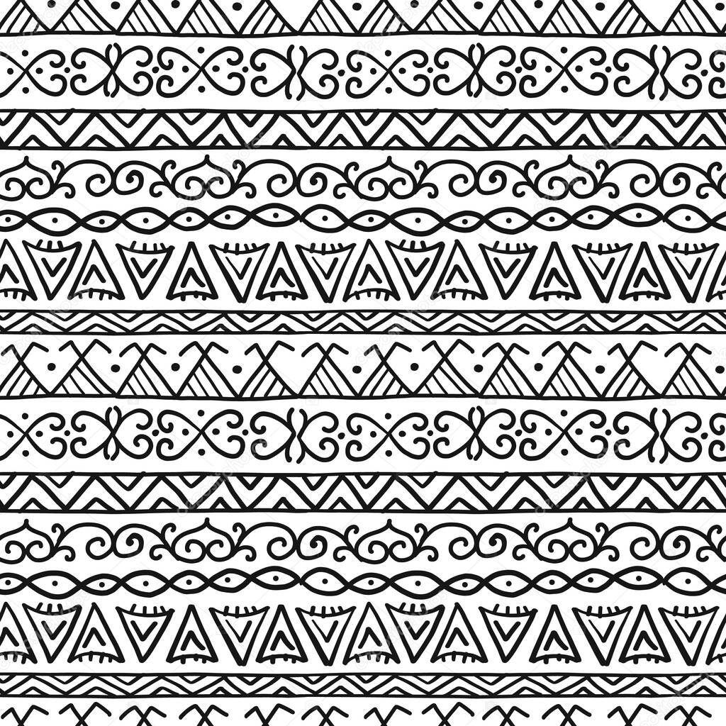 Ethnic handmade ornament, Folk Nordic Background. Seamless Pattern for your design