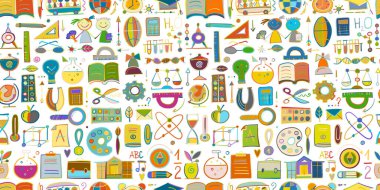 Okula geri dön. Soyut arkaplan. Tasarımınız için kusursuz Desen