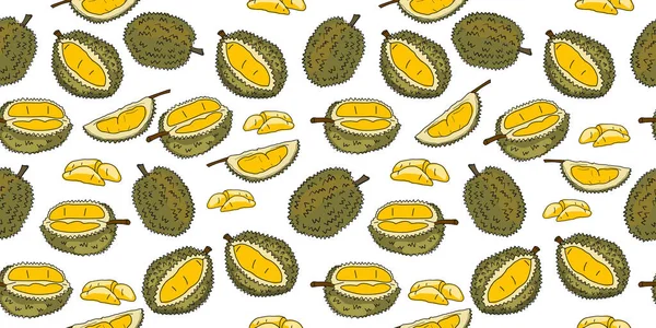 Durians, fond de motif sans couture pour votre conception — Image vectorielle