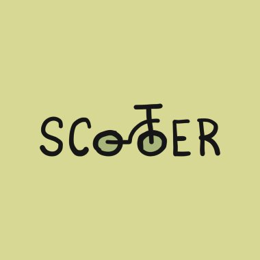 Abstract scooter icon for your design clipart