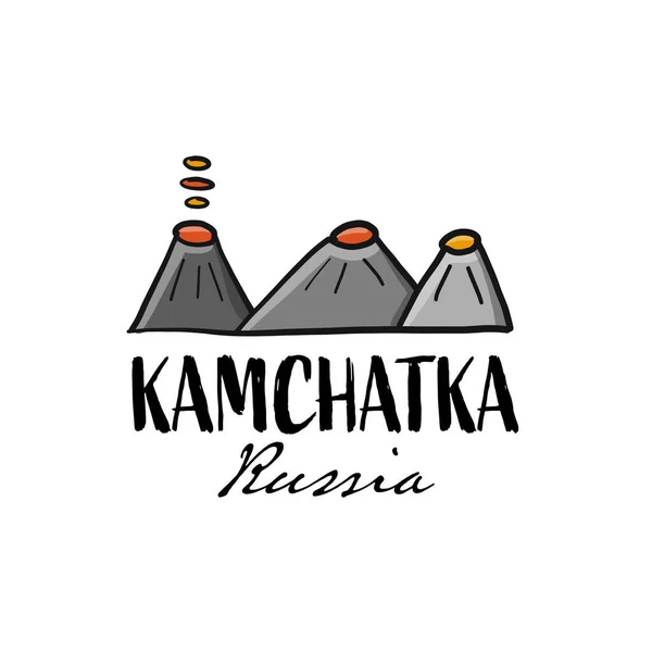 Kamchatka, Extrême-Orient russe. Croquis pour votre design — Image vectorielle