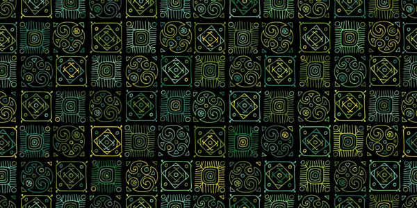 Patrón Talavera. Patchwork indio. Adorno turco. Mosaico de azulejos marroquíes. Decoración española. Formación étnica. Patrón sin costuras para su diseño — Vector de stock