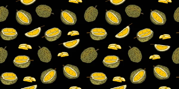 Durians, fond de motif sans couture pour votre conception — Image vectorielle