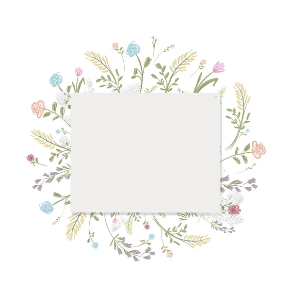 Lente bloemen frame voor uw ontwerp — Stockvector