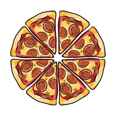 dilim pizza, tasarımınız için kroki