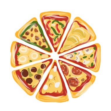 dilim pizza, tasarımınız için kroki