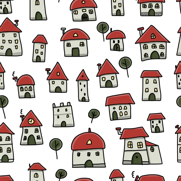 City sketch, seamless pattern for your design