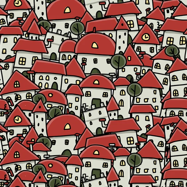 City sketch, seamless pattern for your design