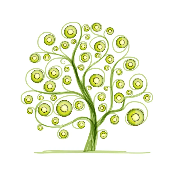 Árbol Kiwi para su diseño — Vector de stock