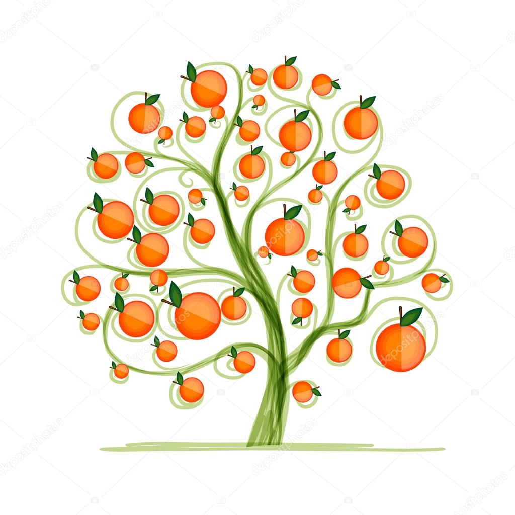 Orange Tree For Your Design Stock Vector C Kudryashka 52448261
