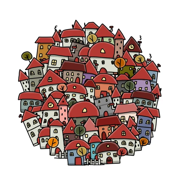 Schizzo della città, sfondo per il vostro disegno — Vettoriale Stock