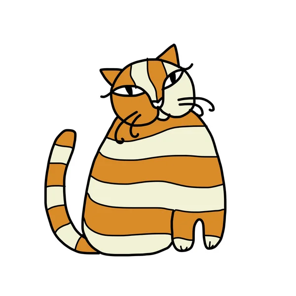 Tasarımınız için tatlı çizgili kedi — Stok Vektör