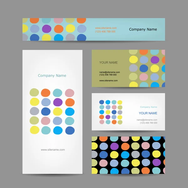 Conjunto de design de cartões de visita criativos abstratos — Vetor de Stock
