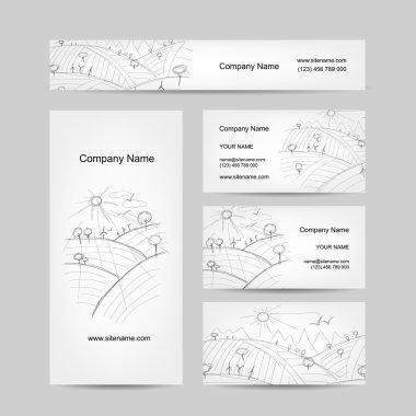 Sonbahar alan kroki, kartvizit tasarım