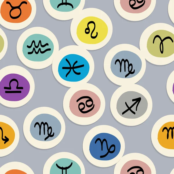 Seamless mönster med zodiakens tecken för din design — Stock vektor