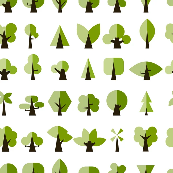 Arbres verts, motif sans couture pour votre design — Image vectorielle