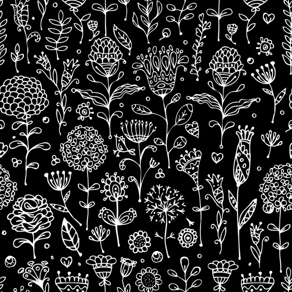 Bosquejo de patrón floral para su diseño — Vector de stock