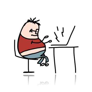 Adam için laptop çalışma ofisinde