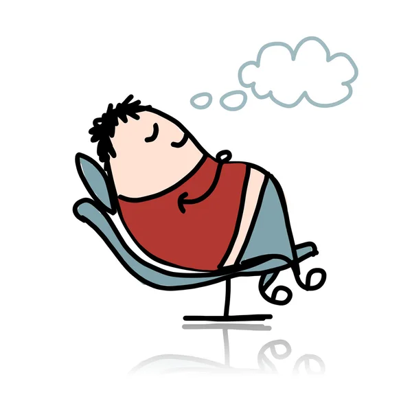 Мужчина спит в кресле — стоковый вектор