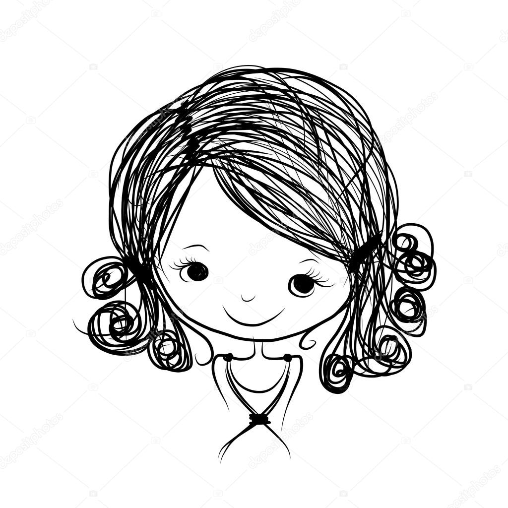 Cute girl smiling, sketch for your design Stock Vector Image by ©Kudryashka #56718391 Cute girl smiling, sketch for your design Stock Vector Image by ©Kudryashka #56718391