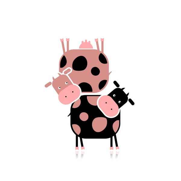 Vaches drôles pour votre conception — Image vectorielle