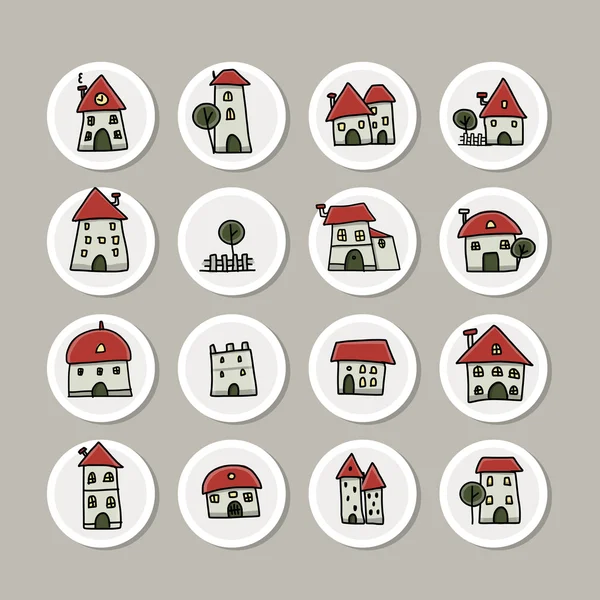 Conjunto de casas, boceto para su diseño — Archivo Imágenes Vectoriales