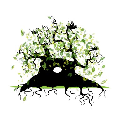 Büyük eski Ağaç kökleri tasarımınız için