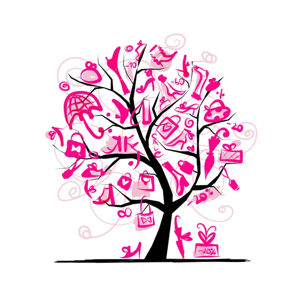 Ψώνια δέντρο έννοια για το σχεδιασμό σας — Διανυσματικό Αρχείο